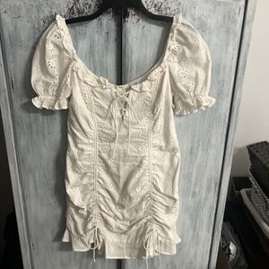 Selfie Embroidered  White Lrg  Dress Cottage Core Feminine Romance
